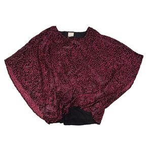 Chico’s women’s Red Cheetah print Split sleeve Layered blouse Size 1 (med)